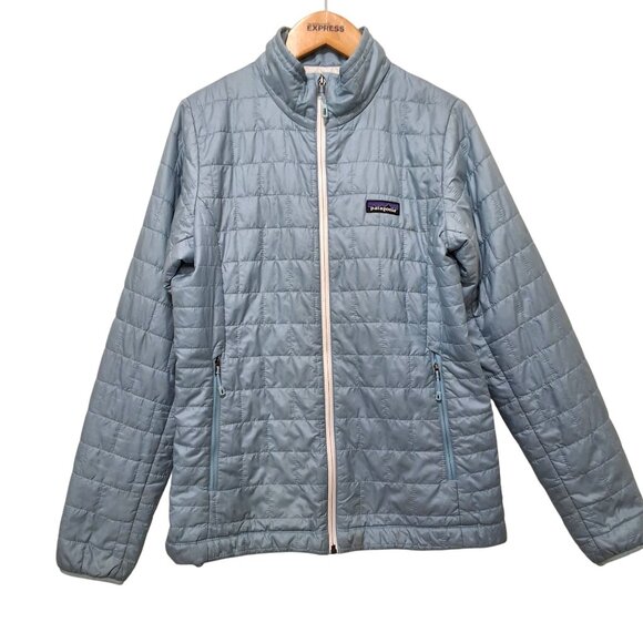 Patagonia Womens Nano Puff Jacket Thermal Blue Sz M Gorpcore Winter Essential - Picture 1 of 10